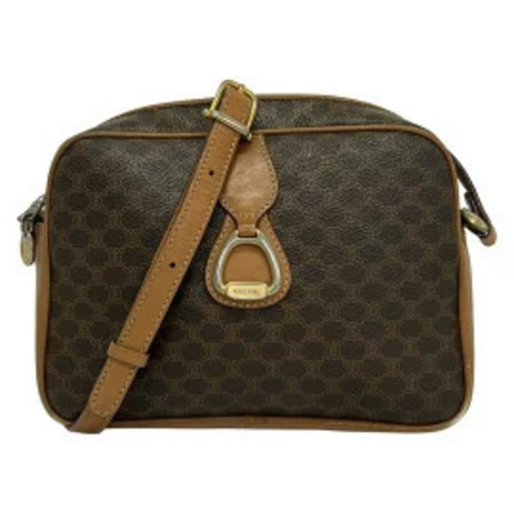 Celine Shoulder Bag Dark Brown x Leather